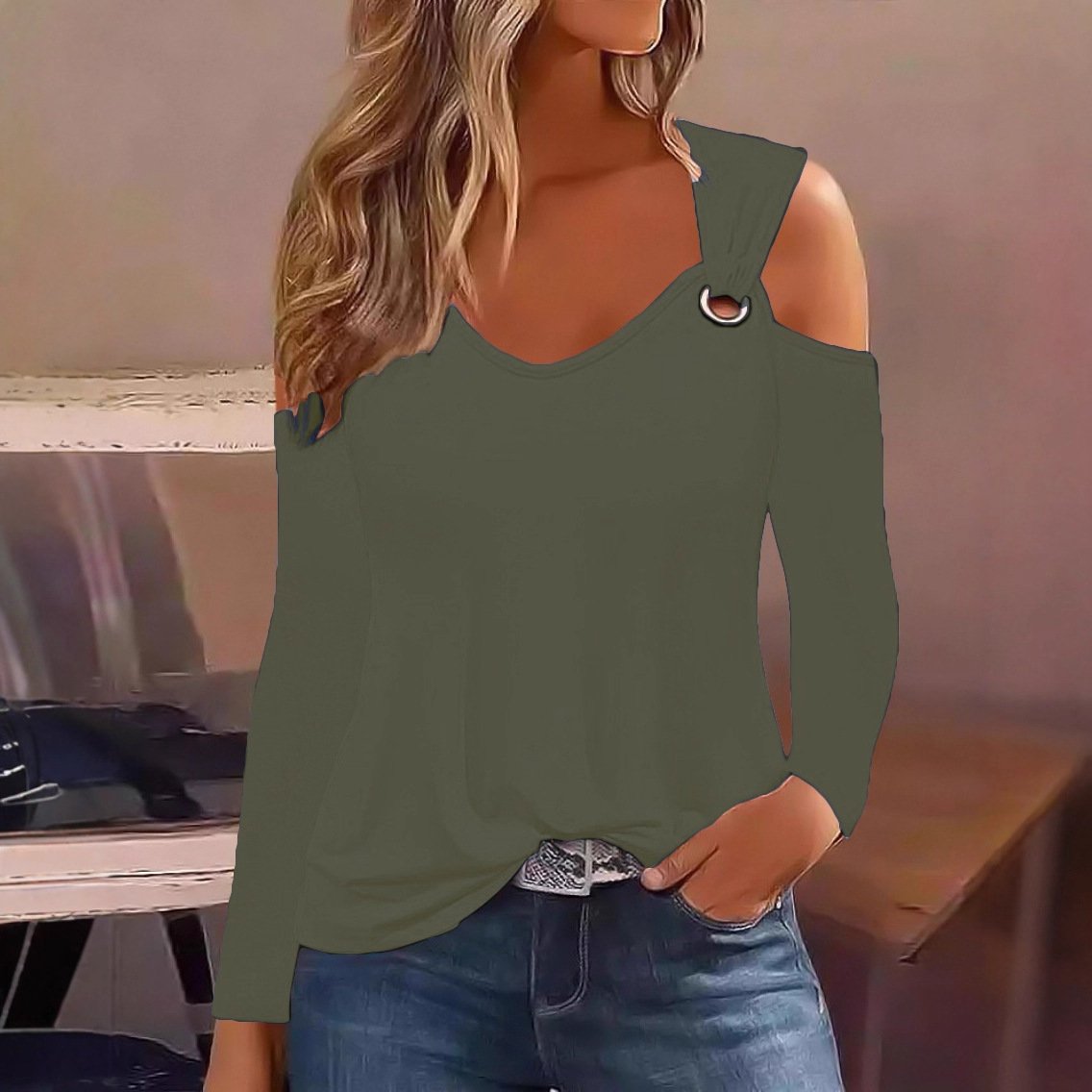 Floral Print V-Neck Shirt - Image 2
